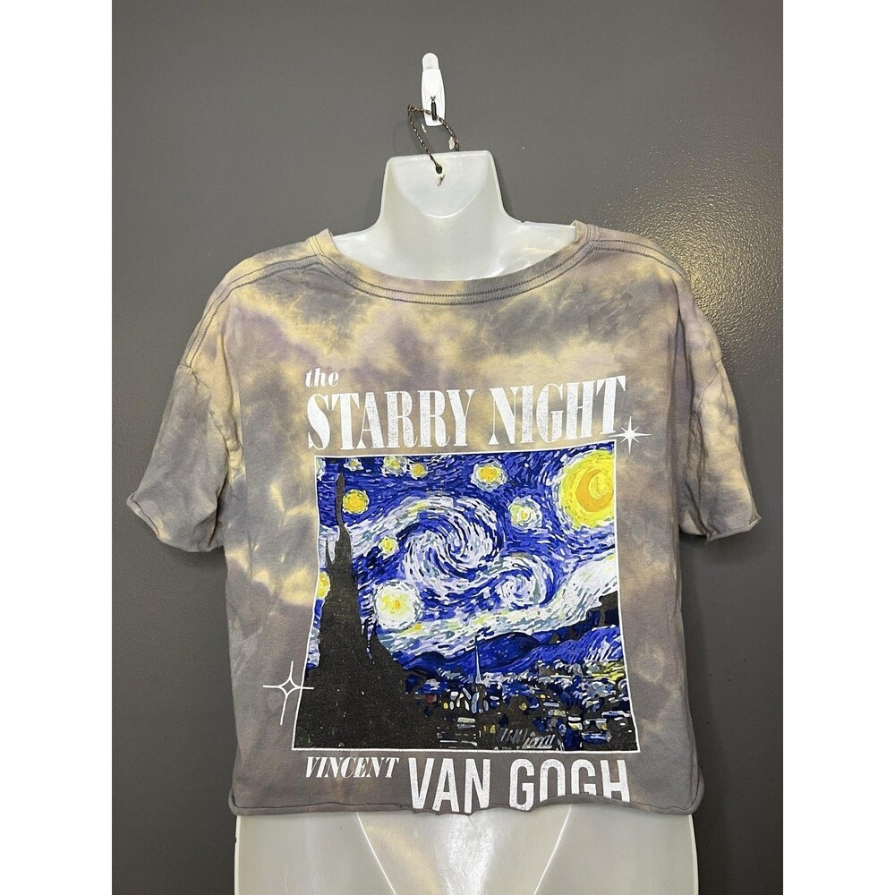 Van Gogh Starry Night Mighty Fine Shirt Womens Medium Tie Dye Graphic Tee Top